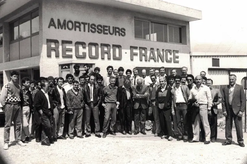 Visite de l'usine Record à Antibes, années 1980